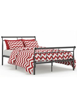 Czarne metalowe łóżko z zagłówkiem 120x200 cm T3-N86 ze sklepu Edinos.pl w kategorii Łóżka i materace - zdjęcie 189098748