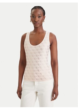 Guess Top W6GP10 K2932 Beżowy Regular Fit ze sklepu MODIVO w kategorii Bluzki damskie - zdjęcie 189101769