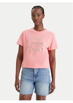 Guess Longsleeve E6GI00 I3Z14 Różowy Regular Fit ze sklepu MODIVO w kategorii Bluzki damskie - zdjęcie 189101927