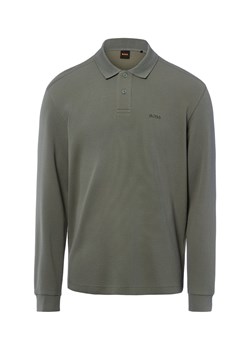 BOSS Orange Męska bluza polo - Petempestolong Mężczyźni Materiał dresowy trzcinowy jednolity ze sklepu vangraaf w kategorii Bluzy męskie - zdjęcie 189102867