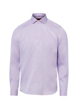 Finshley & Harding Męska koszula biznesowa - non-iron Mężczyźni Slim Fit Bawełna (100%) lila wzorzysty ze sklepu vangraaf w kategorii Koszule męskie - zdjęcie 189102895