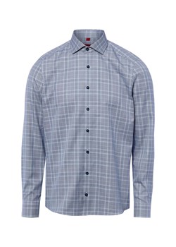 Finshley & Harding Męska koszula biznesowa - non-iron Mężczyźni Slim Fit Bawełna (100%) granatowy w kratkę ze sklepu vangraaf w kategorii Koszule męskie - zdjęcie 189102898