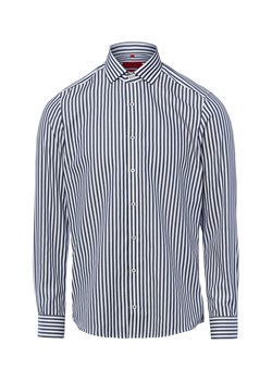 Finshley & Harding Męska koszula biznesowa - non-iron Mężczyźni Slim Fit Bawełna (100%) granatowy w paski ze sklepu vangraaf w kategorii Koszule męskie - zdjęcie 189102899