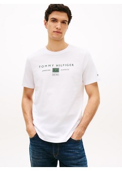 Tommy Hilfiger Koszulka męska Mężczyźni Bawełna (100%) biały jednolity ze sklepu vangraaf w kategorii T-shirty męskie - zdjęcie 189102936
