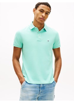 Tommy Hilfiger Męska koszulka polo Mężczyźni Bawełna turkusowy jednolity ze sklepu vangraaf w kategorii T-shirty męskie - zdjęcie 189102948