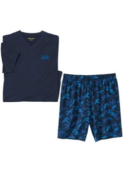 Granatowa piżama z szortami z kamuflażowym nadrukiem ze sklepu Atlas For Men w kategorii Piżamy męskie - zdjęcie 189103146