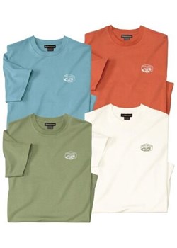 Zestaw 4 bawełnianych, gładkich koszulek ze sklepu Atlas For Men w kategorii T-shirty męskie - zdjęcie 189103167