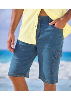 Wygodne, jeansowe bermudy-bojówki ze stretchem ze sklepu atlas-for-men w kategorii Spodnie męskie - zdjęcie 189103345