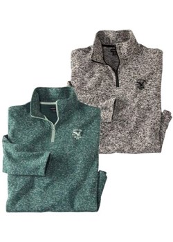 Zestaw 2 bluz z moltonu ze stojącym kołnierzem z suwakiem ze sklepu Atlas For Men w kategorii Bluzy męskie - zdjęcie 189103376