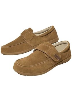 Skórzane mokasyny z rzepem ze sklepu Atlas For Men w kategorii Mokasyny męskie - zdjęcie 189103607