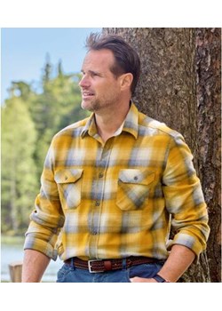 Flanelowa, ochrowa koszula w kratę ze sklepu Atlas For Men w kategorii Koszule męskie - zdjęcie 189103738