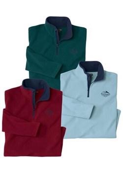 Zestaw 3 swetrów z kołnierzem z suwakiem ze sklepu Atlas For Men w kategorii Swetry męskie - zdjęcie 189103825