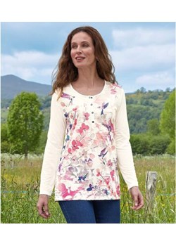 Bluzka z dekoltem na zatrzaski i kwiatowym nadrukiem ze sklepu Atlas For Men w kategorii Bluzki damskie - zdjęcie 189103927