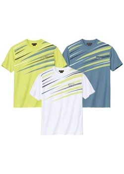 Zestaw 3 koszulek z graficznym nadrukiem Sport ze sklepu Atlas For Men w kategorii T-shirty męskie - zdjęcie 189104025