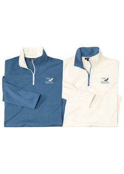 Zestaw 2 półgolfów z kołnierzem z suwakiem ze sklepu Atlas For Men w kategorii Swetry męskie - zdjęcie 189104306