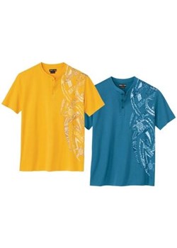 Zestaw 2 koszulek z dekoltem z guzikami Maori ze sklepu Atlas For Men w kategorii T-shirty męskie - zdjęcie 189104346