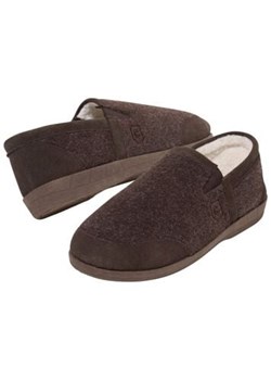 Kapcie z gumką ocieplane kożuszkiem sherpa ze sklepu Atlas For Men w kategorii Kapcie męskie - zdjęcie 189104418