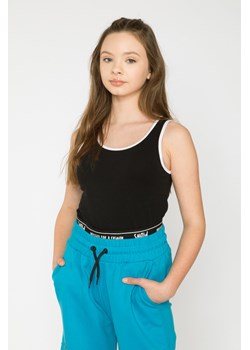 Czarny top na ramiączkach dla dziewczyny, Rozmiar - 146, Kolor - Czarny ze sklepu REPORTER w kategorii Bluzki dziewczęce - zdjęcie 189104557