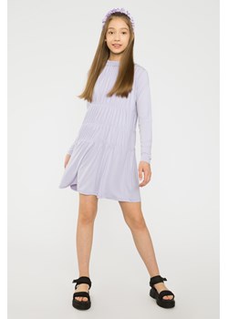 Lilowa sukienka z marszczeniami, Rozmiar - 146, Kolor - Lila ze sklepu REPORTER w kategorii Sukienki dziewczęce - zdjęcie 189104725