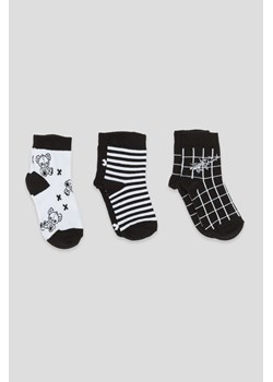 Wzorzyste skarpety EMO 3-PAK, Rozmiar -  31, Kolor - Czarny ze sklepu REPORTER w kategorii Skarpetki dziecięce - zdjęcie 189104769