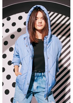 Fioletowa ocieplana kurtka puffer z kapturem, Rozmiar - 140, Kolor - Fioletowy ze sklepu REPORTER w kategorii Kurtki dziewczęce - zdjęcie 189104775