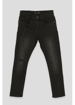 Czarne jeansy z przetarciami, Rozmiar - 140, Kolor - Czarny ze sklepu REPORTER w kategorii Spodnie chłopięce - zdjęcie 189104808
