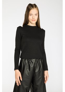 Czarny sweter z długim rękawem i ozdobnymi wycięciami, Rozmiar - 146, Kolor - Czarny ze sklepu REPORTER w kategorii Swetry dziewczęce - zdjęcie 189104869