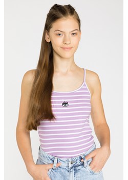 Liliowy top na ramiączkach w paski, Rozmiar - 140, Kolor - Fioletowy ze sklepu REPORTER w kategorii Bluzki dziewczęce - zdjęcie 189105376