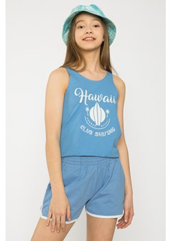 Niebieski top na ramiączkach HAWAII, Rozmiar - 146, Kolor - Niebieski ze sklepu REPORTER w kategorii Bluzki dziewczęce - zdjęcie 189105386