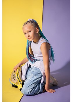 Lilowy top na ramiączkach z rozcięciami, Rozmiar - 152, Kolor - Lila ze sklepu REPORTER w kategorii Bluzki dziewczęce - zdjęcie 189105436