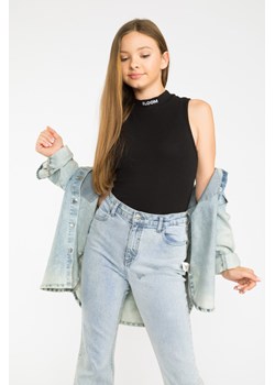 Czarny top ze stójką BLOOM, Rozmiar - 146, Kolor - Czarny ze sklepu REPORTER w kategorii Bluzki dziewczęce - zdjęcie 189105439