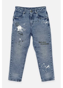 Niebieskie jeansy z nadrukami, Kolor - Niebieski, Rozmiar - 182 ze sklepu REPORTER w kategorii Spodnie chłopięce - zdjęcie 189105497