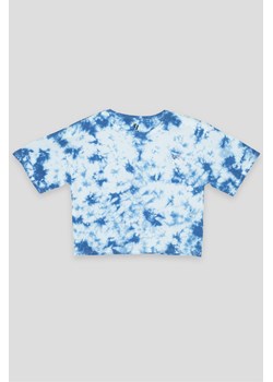 Niebieski T-shirt TIE DYE  z nadrukiem, Rozmiar - 140, Kolor - Niebieski ze sklepu REPORTER w kategorii Bluzki dziewczęce - zdjęcie 189105659