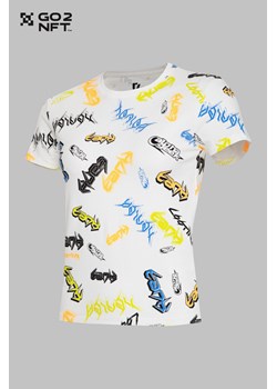 Kremowy T-shirt z nadrukami na całości, Rozmiar - 170, Kolor - Kremowy ze sklepu REPORTER w kategorii Bluzki dziewczęce - zdjęcie 189105966