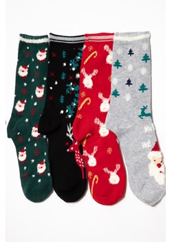 Świąteczne skarpety dla dziewczyny w ozdobnym opakowaniu 4-pak, Rozmiar -  31, Kolor - Multikolor ze sklepu REPORTER w kategorii Skarpetki dziecięce - zdjęcie 189105979