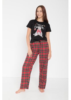 Czarno-czerwona świąteczna piżama dla dziewczyny, Rozmiar - 140, Kolor - Multikolor ze sklepu REPORTER w kategorii Piżamy dziecięce - zdjęcie 189106079
