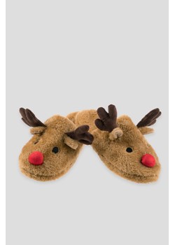 Brązowe świąteczne kapcie, Kolor - Brązowy, Rozmiar -  36 ze sklepu REPORTER w kategorii Kapcie dziecięce - zdjęcie 189106106