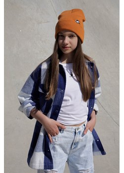 Niebieska kurtka koszulowa w kratę, Rozmiar - 146, Kolor - Niebieski ze sklepu REPORTER w kategorii Kurtki dziewczęce - zdjęcie 189106129