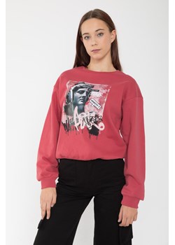 Pomarańczowa bluza dresowa z nadrukiem, Rozmiar - 140, Kolor - Pomarańczowy ze sklepu REPORTER w kategorii Bluzy dziewczęce - zdjęcie 189106139