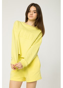 Żółta bluza dresowa z dzianiny bawełnianej, Rozmiar - 152, Kolor - Żółty ze sklepu REPORTER w kategorii Bluzy dziewczęce - zdjęcie 189106187