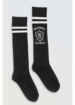 Czarne podkolanówki z napisem, Rozmiar -  31, Kolor - Czarny ze sklepu REPORTER w kategorii Skarpetki dziecięce - zdjęcie 189106249