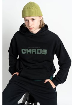 Czarna bluza REGULAR z kapturem z przestrzennym nadrukiem na wysokości piersi wkładana przez głowę, Rozmiar - 140, Kolor - Czarny ze sklepu REPORTER w kategorii Bluzy chłopięce - zdjęcie 189107009