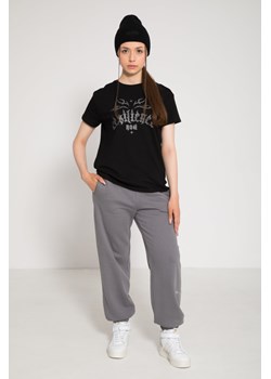 Szare spodnie dresowe REGULAR z grafiką na nogawce, Rozmiar - 140, Kolor - Szary ze sklepu REPORTER w kategorii Spodnie dziewczęce - zdjęcie 189107096