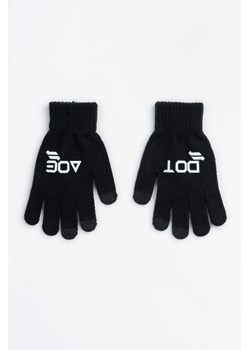 Czarne rękawiczki z białym nadrukiem z przodu, Rozmiar -  r2, Kolor - Czarny ze sklepu REPORTER w kategorii Rękawiczki dziecięce - zdjęcie 189107175