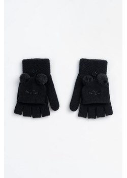 Czarne rękawiczki z nakładką na palce, Rozmiar -  r1, Kolor - Czarny ze sklepu REPORTER w kategorii Rękawiczki dziecięce - zdjęcie 189107178