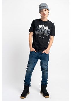 Granatowe spodnie jeansowe SLIM z wąskimi nogawkami, Rozmiar - 140, Kolor - Niebieski ze sklepu REPORTER w kategorii Spodnie chłopięce - zdjęcie 189107189