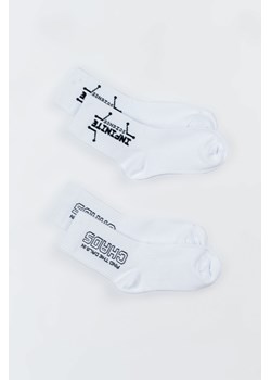 Białe skarpety z czarnymi napisami 2-PAK, Rozmiar -  34, Kolor - Multikolor ze sklepu REPORTER w kategorii Skarpetki dziecięce - zdjęcie 189107288