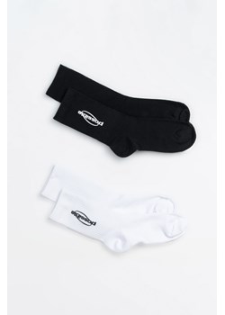 Biało-czarny zestaw skarpet z kontrastowym haftem 2-PAK, Rozmiar -  31, Kolor - Multikolor ze sklepu REPORTER w kategorii Skarpetki dziecięce - zdjęcie 189107307
