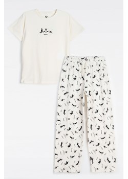 Bawełniana piżama z grafiką w pieski, Rozmiar - 140, Kolor - Beżowy ze sklepu REPORTER w kategorii Piżamy dziecięce - zdjęcie 189107496