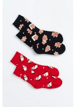 Wielokolorowe skarpety z motywem świątecznym 2-PAK, Rozmiar -  31, Kolor - Multikolor ze sklepu REPORTER w kategorii Skarpetki dziecięce - zdjęcie 189107506